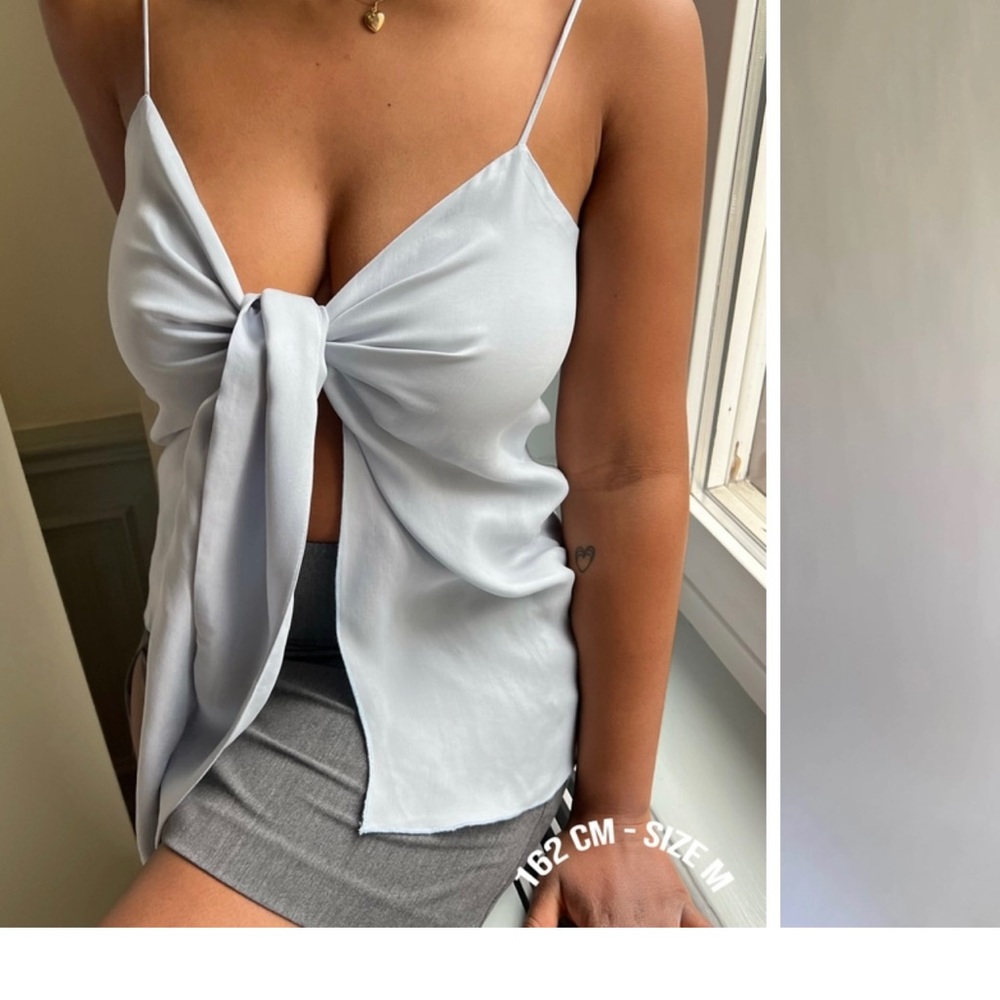 DJERF Avenue Tie Tank Top Baby Blue XS worn once!